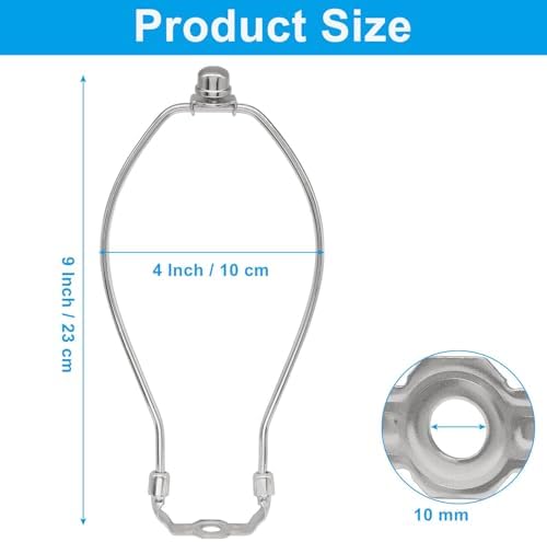 9 Inch Lamp Shade Harp Holder, Silver, 2 Pcs in Silver, alternate view 2