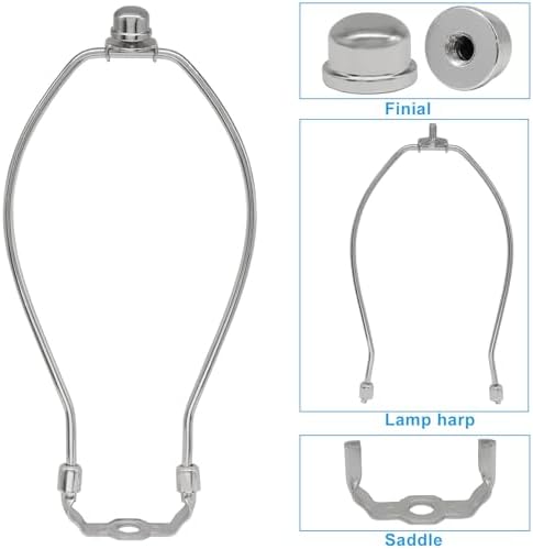 9 Inch Lamp Shade Harp Holder, Silver, 2 Pcs in Silver, alternate view 3