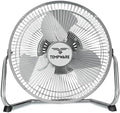 9 Inch Metal Floor Fan with 3-Speed and Upgraded Airflow, Silver in Silver