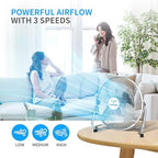 9 Inch Metal Floor Fan with 3-Speed and Upgraded Airflow, Silver in Silver, alternate view 4