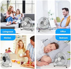 9 Inch Metal Floor Fan with 3-Speed and Upgraded Airflow, Silver in Silver, alternate view 7