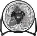 9 Inch Metal Floor Fan with Upgraded Airflow, Black in Black