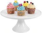 9 Inch White Ceramic Cake Stand for 6 Inch Cakes, Small Pedestal Display in White