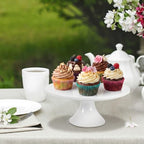 9 Inch White Ceramic Cake Stand for 6 Inch Cakes, Small Pedestal Display in White, alternate view 5