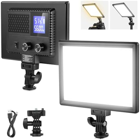 9" LED Video Light Panel, Dimmable DSLR Camera Soft Lighting