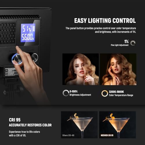 9" LED Video Light Panel, Dimmable DSLR Camera Soft Lighting, alternate view 3
