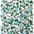 9 Pack 72 FT Artificial Flower Garland Fake Blue White Roses Vines Flowers