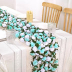 9 Pack 72 FT Artificial Flower Garland Fake Blue White Roses Vines Flowers, alternate view 4