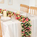 9 Pack 72 FT Artificial Flower Garland Fake Champagne Roses Vines Flowers, alternate view 2