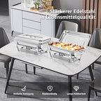 9 PACK Chafing Dish Buffet Set, 8QT Stainless Steel Chafing Dishes for Buffet, alternate view 5