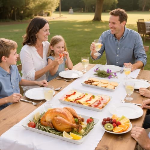 9-Pack Serving Tray in 3 Sizes, Serving Platter, Trays for Serving Food in White, alternate view 2