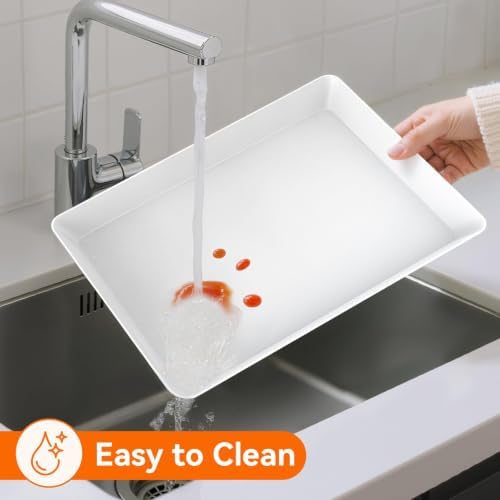 9-Pack Serving Tray in 3 Sizes, Serving Platter, Trays for Serving Food in White, alternate view 6