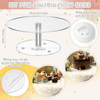 9 Pcs Acrylic Cake Stand Set 4 Cupcake Tower 4 Tray 1 Pedestal in clear, gold, alternate view 3