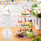 9 Pcs Acrylic Cake Stand Set 4 Cupcake Tower 4 Tray 1 Pedestal in clear, gold, alternate view 5