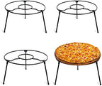 9" Pizza Stand Riser 4 Pack Metal Food Display Holder Black in Black