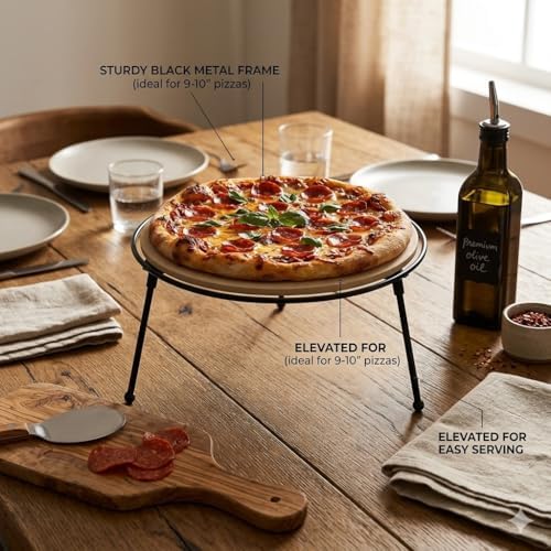 9" Pizza Stand Riser 4 Pack Metal Food Display Holder Black in Black, alternate view 4