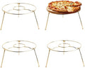 9" Pizza Stand Riser 4 Pack Metal Food Display Holder Gold in Brass Gold