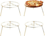 9" Pizza Stand Riser 4 Pack Metal Food Display Holder Gold in Brass Gold