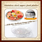 9 Set 11.8" Chilled Serving Tray Compartments for Parties, Natural in Natural, alternate view 5