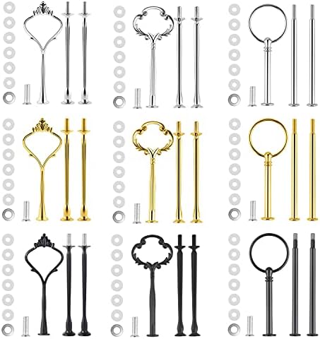 9 Set Cake Stand Hardware Kit Tiered Tray Hardware Fittings for Cake Stand,3 Tier Cake Stand Fittings Hardware