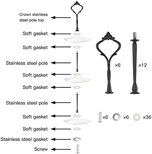 9 Set Cake Stand Hardware Kit Tiered Tray Hardware Fittings for Cake Stand,3 Tier Cake Stand Fittings Hardware, alternate