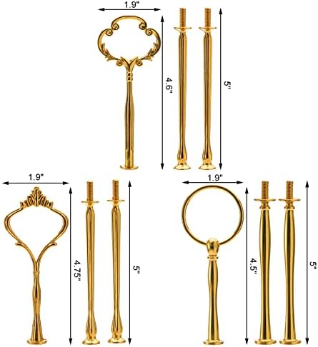 9 Sets 3 Tier Cupcake Stand Fittings, Cake Stand Hardware, Dessert Serving Trays Support Rod, Tiered Resin, alternate view 3