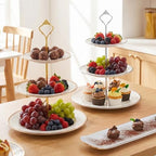 9 Sets 3 Tier Tray Hardware Kit Cake Stand Hardware for DIY Serving Stand, Tiered Plate with Round Crown, alternate view 2