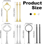 9 Sets 3 Tier Tray Hardware Kit Cake Stand Hardware for DIY Serving Stand, Tiered Plate with Round Crown, alternate view 3
