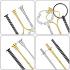 9 Sets 3 Tier Tray Hardware Kit Cake Stand Hardware for DIY Serving Stand, Tiered Plate with Round Crown, alternate view 4