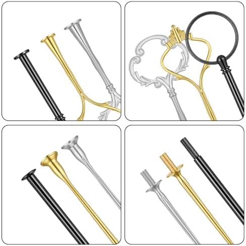 9 Sets 3 Tier Tray Hardware Kit Cake Stand Hardware for DIY Serving Stand, Tiered Plate with Round Crown, alternate view 4