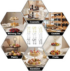 9 Sets 3 Tier Tray Hardware Kit Cake Stand Hardware for DIY Serving Stand, Tiered Plate with Round Crown, alternate view 6