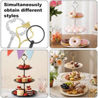 9 Sets 3 Tier Tray Hardware Kit Cake Stand Hardware for DIY Serving Stand, Tiered Plate with Round Crown, alternate view 7