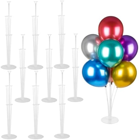 9 Sets Balloon Stand Kits, Balloon Sticks Holder with Base for Table Graduation Birthday Baby Shower Gender