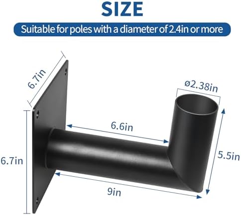 90 Degree Wall Mount L Shape Bracket for Slip Fit Light, 2 3/8 inch OD Tenon Slip Fitter Adapter for LED Street, alternate