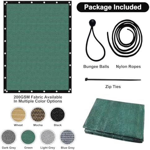 90% Sun Shade Cloth, 12 x 16 FT Pergola Shade Cover Canopy with Grommets, Sun Screen Fabric Tarp for Patio, alternate view 5
