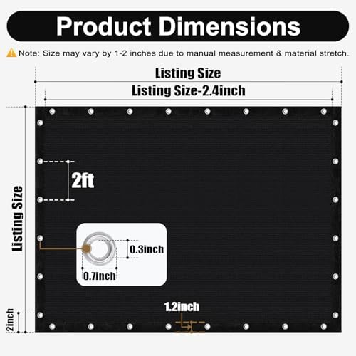 90% Sun Shade Cloth, 3 x 16 FT Pergola Shade Cover Canopy with Grommets, Sun Screen Fabric Tarp for Patio, alternate view 2