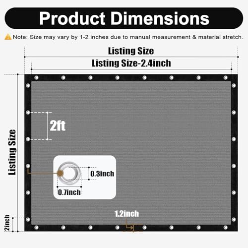 90% Sun Shade Cloth, 3 x 6 FT Pergola Shade Cover Canopy with Grommets, Sun Screen Fabric Tarp for Patio, alternate view 2