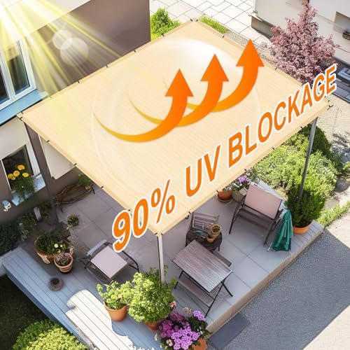 90% Sun Shade Cloth, 6 x 10 FT Pergola Shade Cover Canopy with Grommets, Sun Screen Fabric Tarp for Patio, alternate view 5
