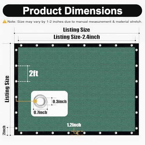 90% Sun Shade Cloth, 6 x 12 FT Pergola Shade Cover Canopy with Grommets, Sun Screen Fabric Tarp for Patio, alternate view 2