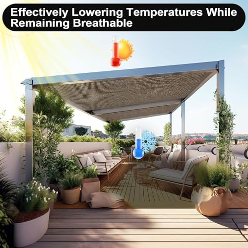 90% Sun Shade Cloth, 6 x 20 FT Pergola Shade Cover Canopy with Grommets, Sun Screen Fabric Tarp for Patio, alternate view 6