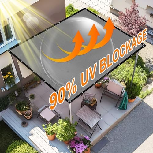 90% Sun Shade Cloth, 8 x 12 FT Pergola Shade Cover Canopy with Grommets, Sun Screen Fabric Tarp for Patio, alternate view 4
