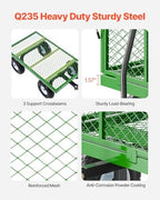 900 Lbs Steel Garden Cart on Wheels, Heavy Duty Pullable Garden Wagon Yard Cart, Outdoor Metal Utility Wagon, alternate view