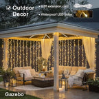 900 LED Curtain Lights, Outdoor String Lights Indoor, 9.5x29.5ft in 9.5x29.5ft, alternate view 5