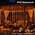 900 LED Orange Curtain Lights, 29.6×9.8ft Halloween Lights with Plug in, 8 Modes Hanging String Lights for, alternate view 5