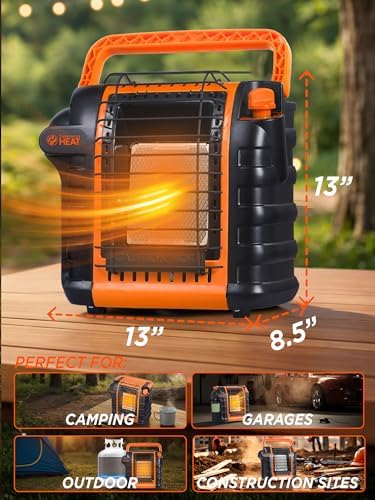 9000 BTU Outdoor Portable Propane Heater, CHP9000O, Orange, alternate view 2