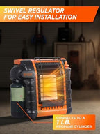 9000 BTU Outdoor Portable Propane Heater, CHP9000O, Orange, alternate view 6