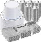 900PCS Silver Dinnerware Set for 150 Guests in 150 Guests in Silver