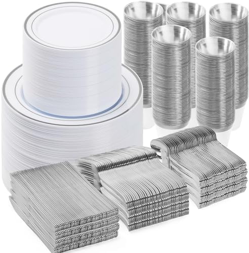 900PCS Silver Dinnerware Set for 150 Guests in 150 Guests in Silver