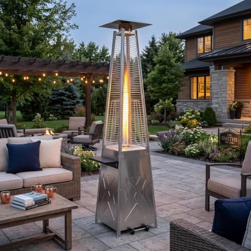 91" Pyramid Patio Heater Outdoor, 42,000 BTU Propane Flame Tower
