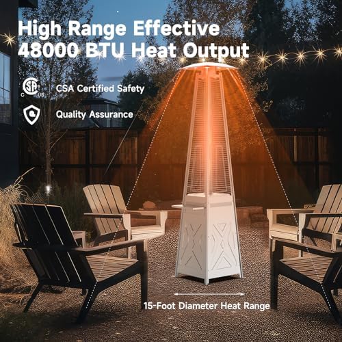 91" Pyramid Patio Heater Outdoor, 42,000 BTU Propane Flame Tower, alternate view 4